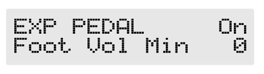 Beállítások az expression pedál használatához Alap esetben az FV (hangerő pedál) funkció van az expression pedálhoz rendelve, mely lehetővé teszi a hangerő lábbal történő szabályozását.