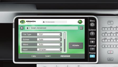 beállítás elérhetô, egyszerû legördülô sávok Címlista kezelés Új szken menü: Scan+ Beépülô
