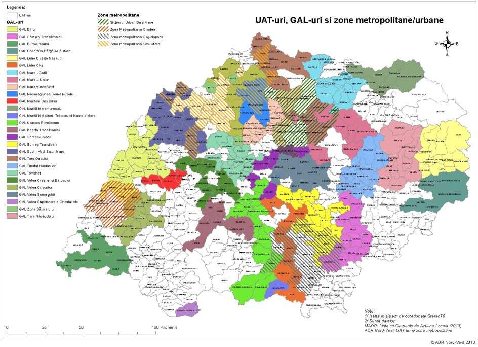 Per ansamblu, cele 4 zone metropolitane din regiune găzduiesc 1.106.885 de locuitori, ceea ce reprezintă 42,6% din populaţia stabilă a regiunii Nord-Vest, la recensământul din 2011.