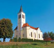 Evangeličanska cerkev Vračamo se po isti poti do odcepa ceste v Prosenjakovce (Pártosfalva) in po njej do vzpetine na robu njiv.