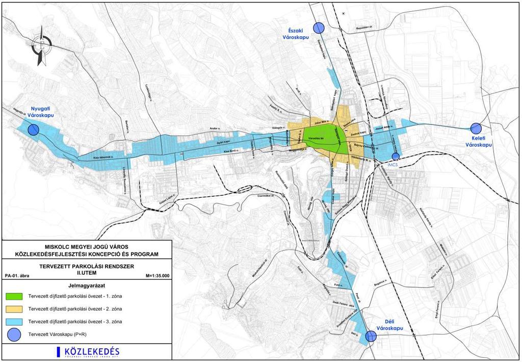 Városkapukat kell kiépíteni, melyekhez beléptető P+R rendszer csatlakoznak.