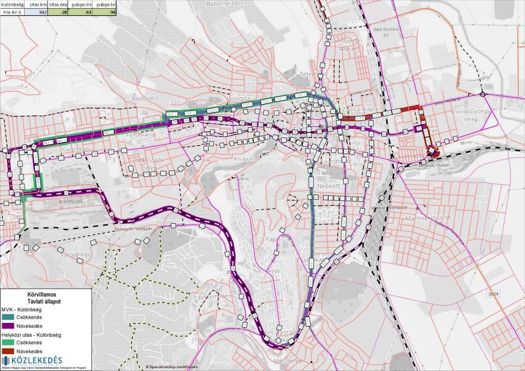 ütem hosszú távú forgalmi vizsgálat 16) Körvillamos, mely nyomvonalát tekintve nem csak a déli területeket érinti, hanem a meglévő belvárosi pálya használatát is magában foglalja.