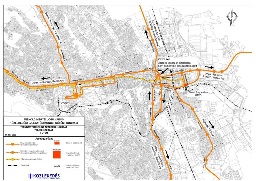 6-17. ábra Tervezett helyközi autóbusz hálózat