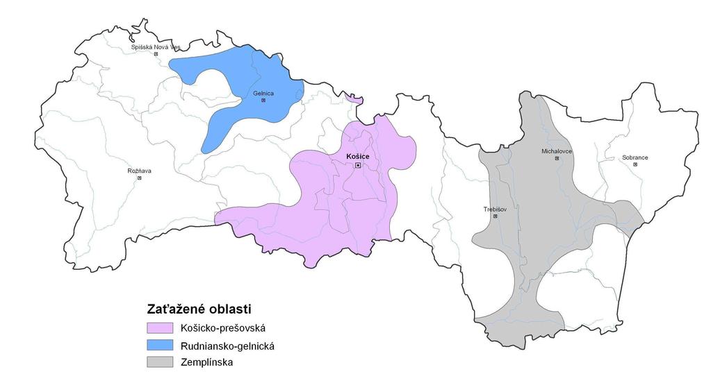 Celkom kraji kraji Rudniansko-gelnická 52 522 52 522 357,63 341,51 Košicko-prešovská 424 629 309 483 1044,37 862,95 Zemplínska 173 641 129 036 1040,67 857,32