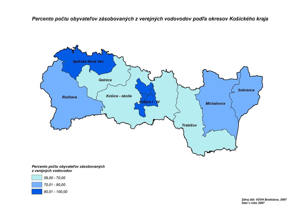 Pre zásobovanie pitnou vodou Košického kraja sú rozhodujúce nadradené vodárenské sústavy, a to: 1.