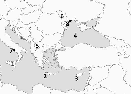 Név:... osztály:... 3. Nommez les notions topographiques signalées par les numéros de la carte schématique. La carte schématique a été rédigée d après la carte de: http://www.mme.hu/sites/default/files/magyorszag_madarai/cirgal/cirgal_all_megkerulesek_terkep_150623_c.
