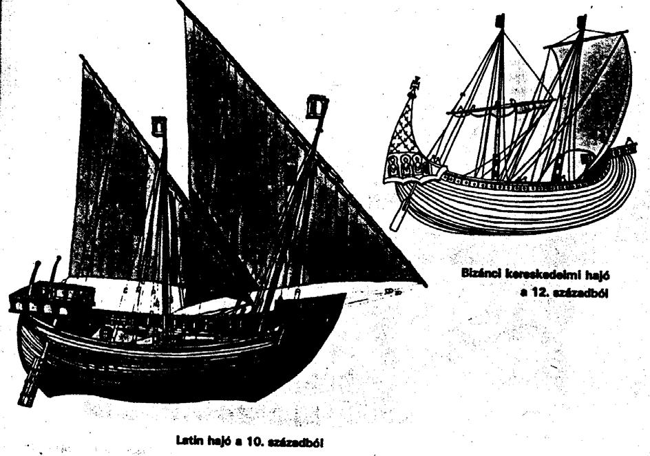 A NAGY LATIN HAJÓ 10. századi Földközi-tenger térsége A középkor első évszázadaiban a gálya mellett ez a második legelterjedtebb nagy hajó a Földközi-tengeren. Valószínű a 8.