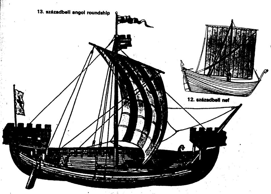 A NEF ÉS ROUNDSHIP 12.- 13. századi Földközi-tenger térsége A nef Észak- és Nyugat-Európa eredetileg kereskedelmi, később hadihajója volt a 12. és a 13. században.