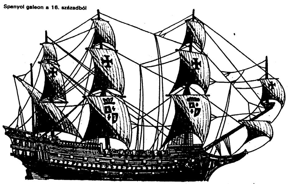 A GALLEON 16.- 17. század közötti időszakban A 16. és a 17. század óceánokat járó teher- és hadihajója volt. Kielégítő merülés, teherbíró képesség és kitűnő navigációs tulajdonságok jellemezték.