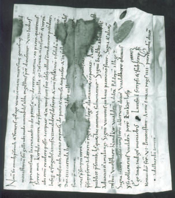 Abb. 1b. Urkunde vom 26. Mai 926: Wito tauscht mit dem Kloster St.