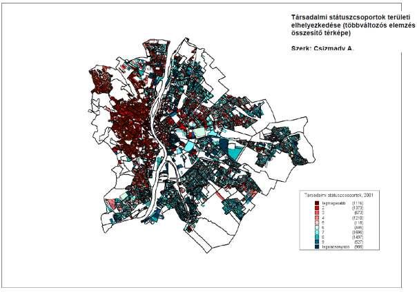 A bemutatott társadalmi térképek tükrében megállapítható, hogy Budapest délnyugati, északnyugati, északkeleti és délkeleti