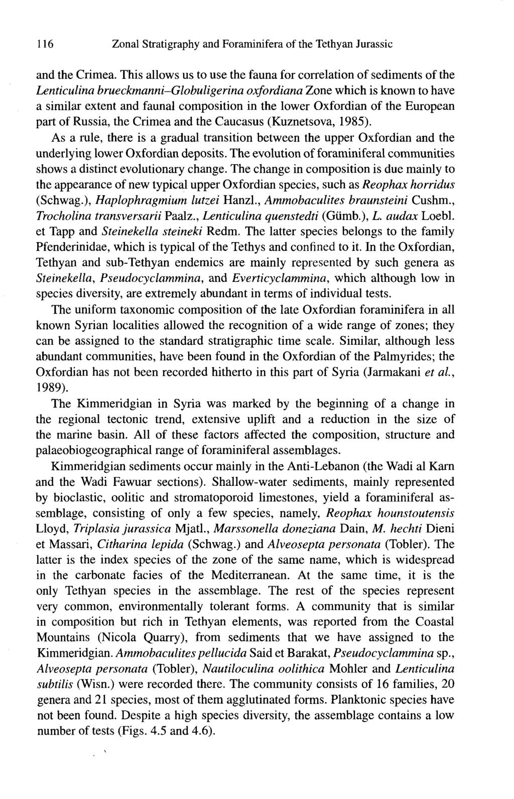 116 Zonal Stratigraphy and Foraminifera of the Tethyan Jurassic and the Crimea.