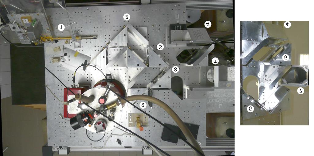 3.3. Kvázi-optikai spektrométer 3.3. ábra. Az optikai asztal fényképe. 3.3. Kvázi-optikai spektrométer Spektrométerünket 2007 során egy új forrással (Virginia Diodes) és egy kvázi-optikai híddal (Thomas Keating Ltd.