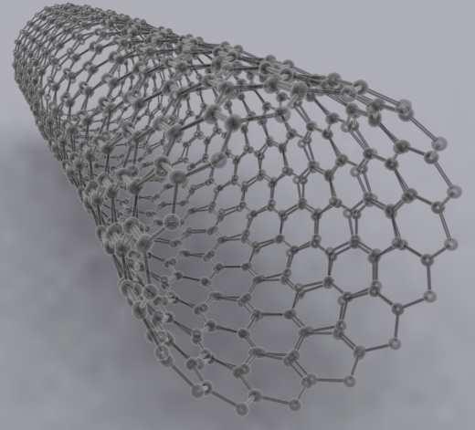 2.3. Szén nanorészecskék Napjaink legintenzívebben kutatott nanoanyagai a szén nanocsövek. A szén nanocsövek a szén harmadik allotróp módosulatának a fullerének családjának a tagja. Átmérőjük 0.6-1.