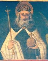 Sv. Wolfgang, detail, hlavný Oltár Ukrižovania, Pukanec foto Martin Šugár Sv. Ambroz, detail, Oltár sv. Jozefa, Pukanec foto Martin Šugár Sv. Štefan, detail, Oltár sv.