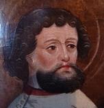Sv. Peter, detail, predela hlavného Oltára sv. Martina, Čerín - snímka infračerveným svetlom foto Magyar Nemzeti Galéria, Budapest Sv. Peter, detail, Oltár sv.