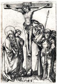 Ukrižovanie, Martin Schongauer (Lehrs 10, B. 22) reprofoto Bartsch Ukrižovanie, Oltár sv.
