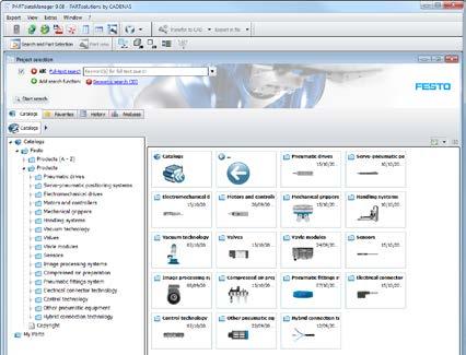 Festo PARTdataManager 2D/3D CAD adatok most még gyorsabban és még könnyebben Kevesebb munkamennyiség a több mint 32 000 termékről szóló 2D/3D adatoknak köszönhetően.