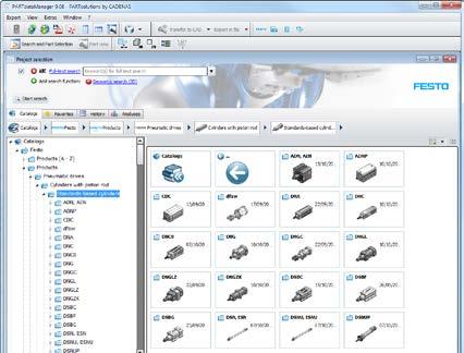 Neutrális és natív CAD formátumok is létrehozhatók teljes mértékben az Ön igényeinek megfelelően. A Festo PARTdataManager különálló alkalmazásként telepíthető.