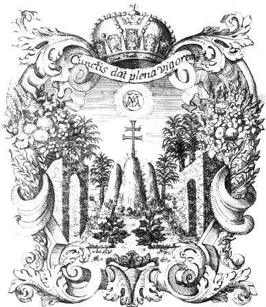 A Regnum Marianum allegóriája Az Omnis Felicitas Hungariae e Singulari Favore Mariae című, 1738-hól való nagyszombati jezsuita egyetemi kiadványból.