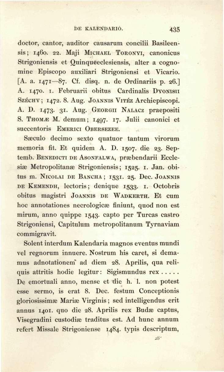 t)e KAI.ENPARI6. 435 doctor, cantor, auditor causarum concilii Basileensis; 1460. 22.