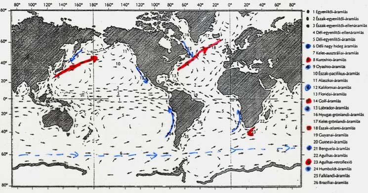 ! következmény: hőmérsékleti anomáliák a tengervízben A tengervíz z hőmérsh