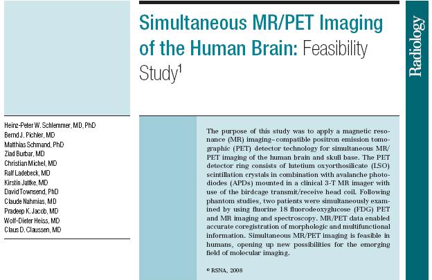 Az elsı humán agyi PET-MRI (Tübingen, Németország) A