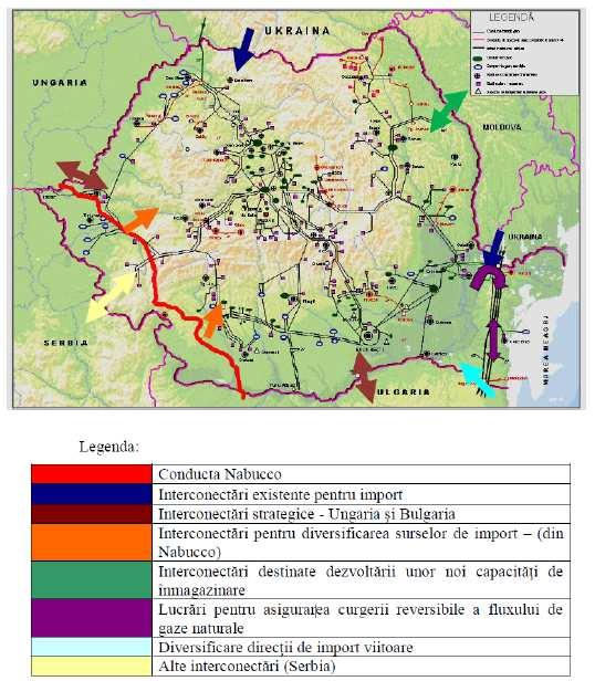 Structura retelei nationale de transport gaze naturale Sursa: Transgaz Construirea conductelor magistrale care formeaza SNT a inceput in anul 1927.