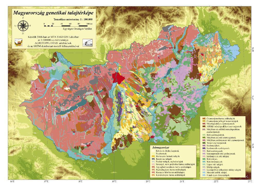 Talajviszonyaink 8 Magyarország talajtérképe igen változatos, növénytermesztési szempontból kiváló és kevésbé alkalmas talajtípusok egyaránt előfordulnak.