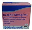 Cefenil 50mg/ml por és oldószer injekcióhoz Ceftiofurra érzékeny Mannheimia haemolytica, Pasteurella multocida és Histophilus somni törzsek okozta akut légzőszervi megbetegedések gyógykezelésére.