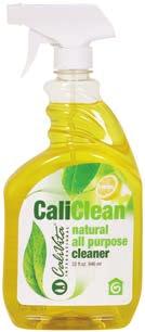CaliClean Natural All-Purpose Cleaner (általános tisztító citromillattal) összetevők: tisztított víz, növényi alapú tisztítóanyag