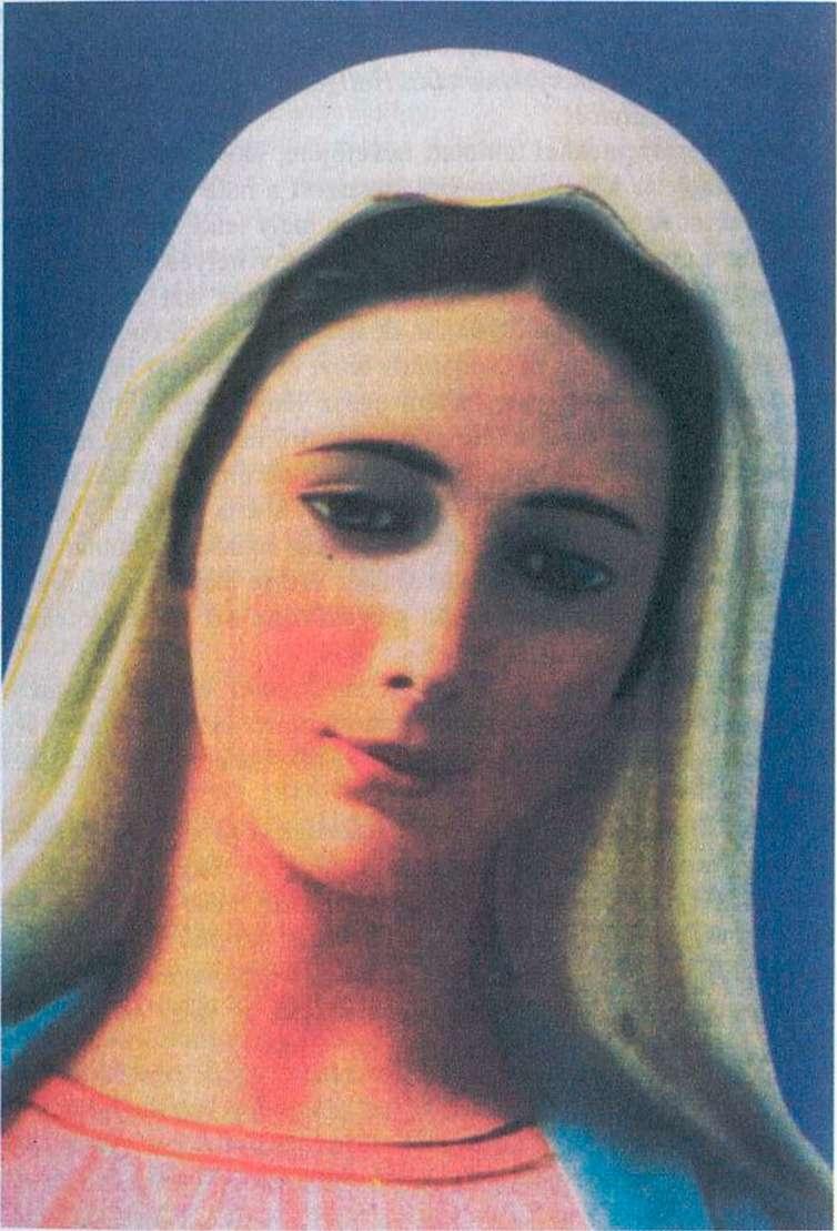 Ide - a sorok folyamatosságát megtörve - kell beillesztenem ezt a képet, mert tökéletesen tükrözi Máriának itt leírt szavait. Istenanyává" válásának minden érzését mutatja ez a kép.