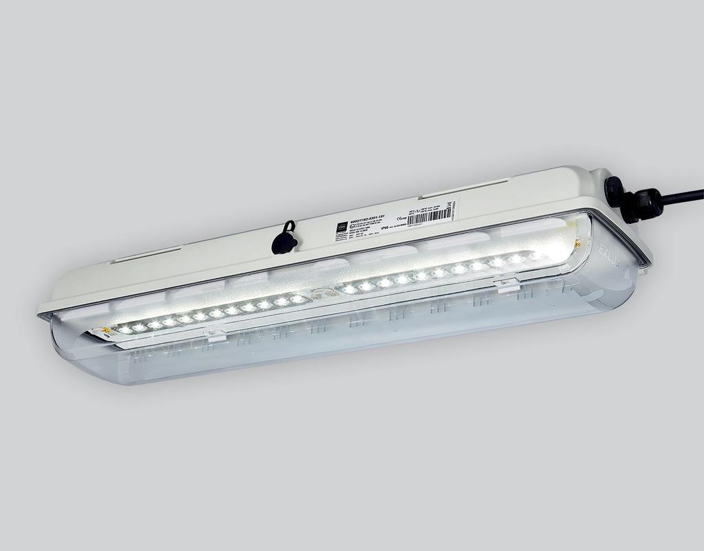 VILÁGÍTÁSTECHNIKA 6402 LED lámpatest Védelmi mód: Ex na d op is IIC T4 Gc Alkalmazható: Zóna 2, és 21, 22 Környezeti hőmérséklet: -30 C.