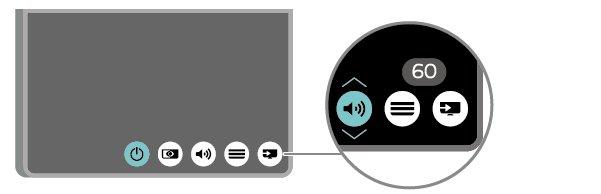1 - A TV-készülék bekapcsolt állapotában nyomja meg a TV-készülék hátoldalán található joystick gombot az alapmenü megjelenítéséhez.