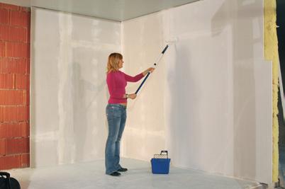 A konkrét anyagok kiválasztásakor olyat kell választani, amely a gyártó tájékoztatása szerint gipszkarton felületekre alkalmazható. A festést hengerrel vagy festékszóróval végezzük.