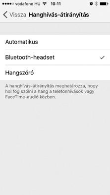 A Bluetooth kapcsolathoz szükséges: Bekapcsolt Bluetooth a telefonon Az eszközök párosítása az első használat előtt (lásd A Bluetooth beállítása a telefon és a Compact BT