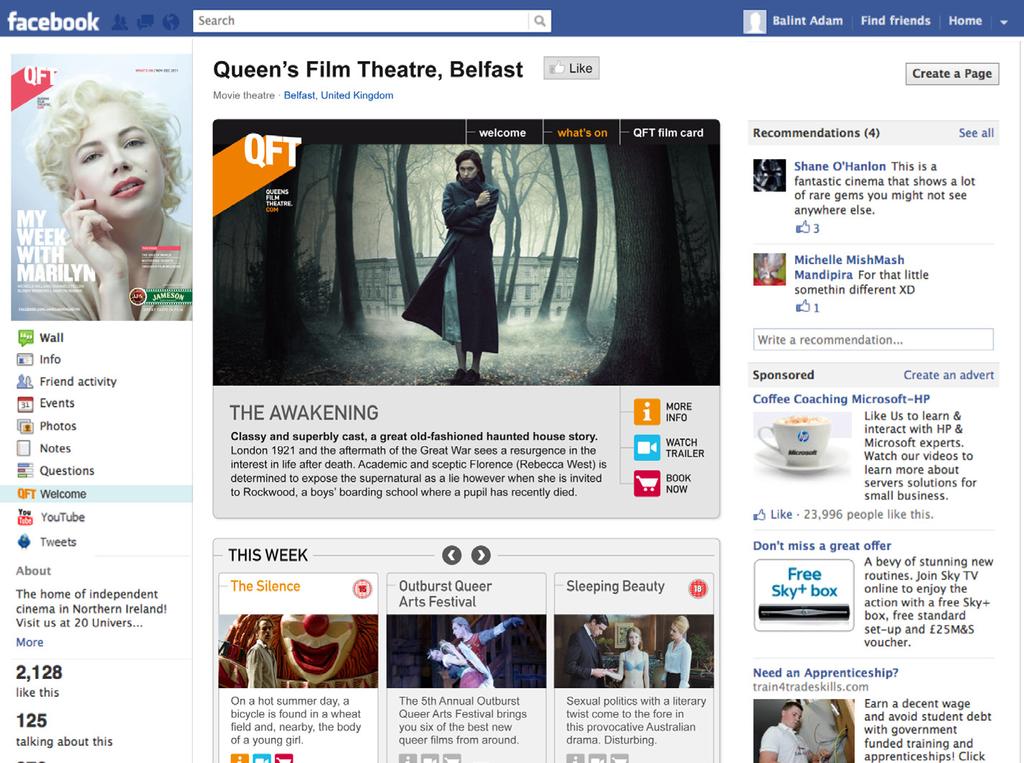 Queen s Film Theatre Facebook applikációk NEMÉNYI ZSOLT Kreatív