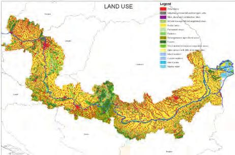 kapnak meghi va st. DATOURWAY projekt területhasználat Baja Forrás: Corine Land Cover (2000) EEA.