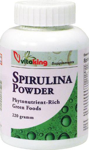 Superfoodok Spirulina alga tabletta (200) A Vitaking legtisztább organikus termelésű spirulina tablettája nem tartalmaz semmi egyebet csak az algát.