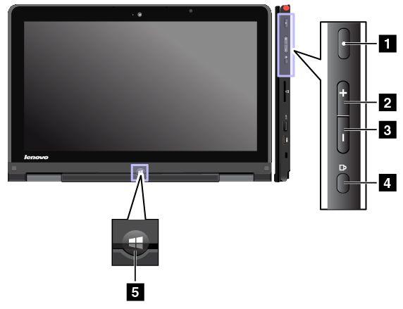 A tablet gombok használata Az alábbi szakasz a tabletgombok használatát írja le. A számítógépen található gombsorral a billentyűzet használata nélkül vezérelheti a számítógépet.