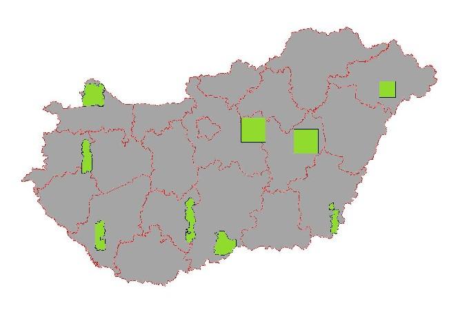 Szabolcs-Szatmár-Bereg Győr-Moson-Sopron Győr-Moson-Sopron Budapest KomáromEsztergom Pest Vas Hajdú-Bihar Jász-NagykunSzolnok Pest Fejér Tolna Somogy Győr-Moson-Sopron Tolna Békés Bács-Kiskun Pest