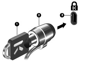 Opcionális biztonsági kábel csatlakoztatása MEGJEGYZÉS: A biztonsági kábel funkciója az elriasztás nem feltétlenül képes megakadályozni a számítógép illetéktelen használatát, rongálását vagy