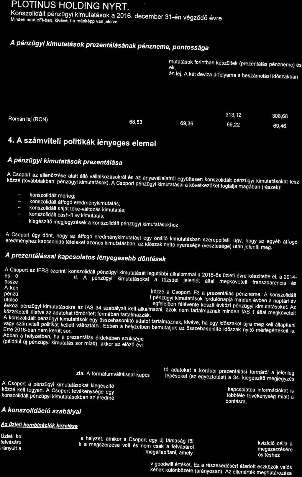 Konszorid6rt o6nziiovi kimulat6sok a216. december 31-6n vegz6d6 6vre Minden adat eft-bln, fiv6vi'tra mdsk6pp van jelcilve.