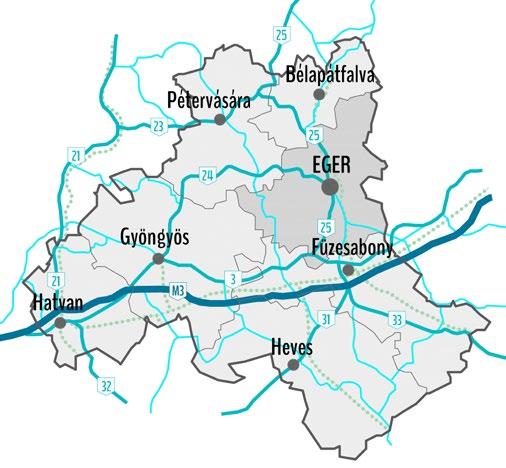 1.1. Településhálózati összefüggések, Eger helye a településhálózatban, térségi kapcsolatok A KSH adatai alapján az Észak-Magyarországi Régió 2012-ben összesen 1 608 672 vendégéjszakát realizált,