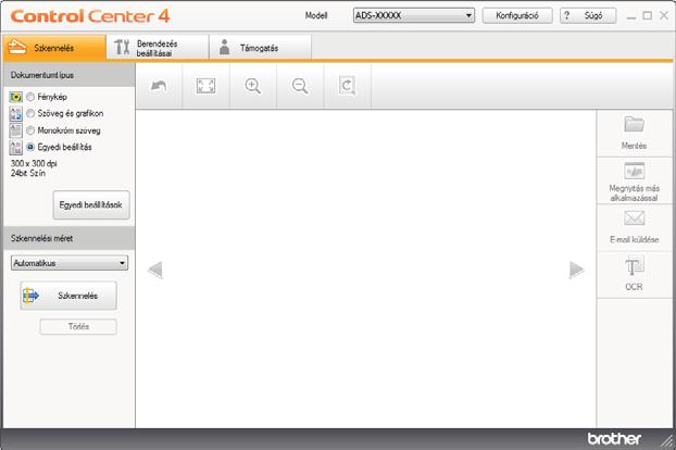 3 Szkennelés a számítógép használatával 3 A ControlCenter4 felhasználói interfészének megváltoztatása (Windows ) 3 A ControlCenter4 segédprogram segítségével gyorsan és könnyen elérheti a gyakran