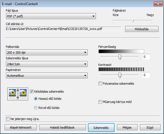 Szkennelés a számítógép használatával 3 Válassza a Szkennelés fület. 3 4 Kattintson az (E-mail) vagy (Fájl) lehetőségre.