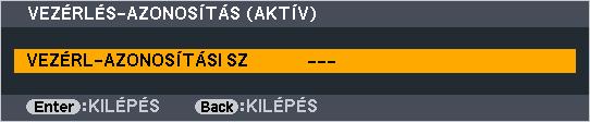 5. A projektor menüjének használata Az adatátviteli sebesség beállítása: COMMUNICATION SPEED (ADATÁTVITELI SEBESSÉG) Ebben a menüpontban a D-Sub 9P típusú PC CONTROL port átviteli sebessége állítható