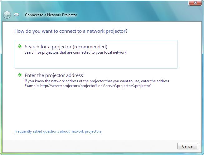 3. Kényelmi funkciók Kép kivetítése hálózati projektorral Windows 7 / Vista 1. Kattintson a Windows 7 asztalán található Start menü gombjára. 2. Kattintson a Minden program menüpontra. 3.