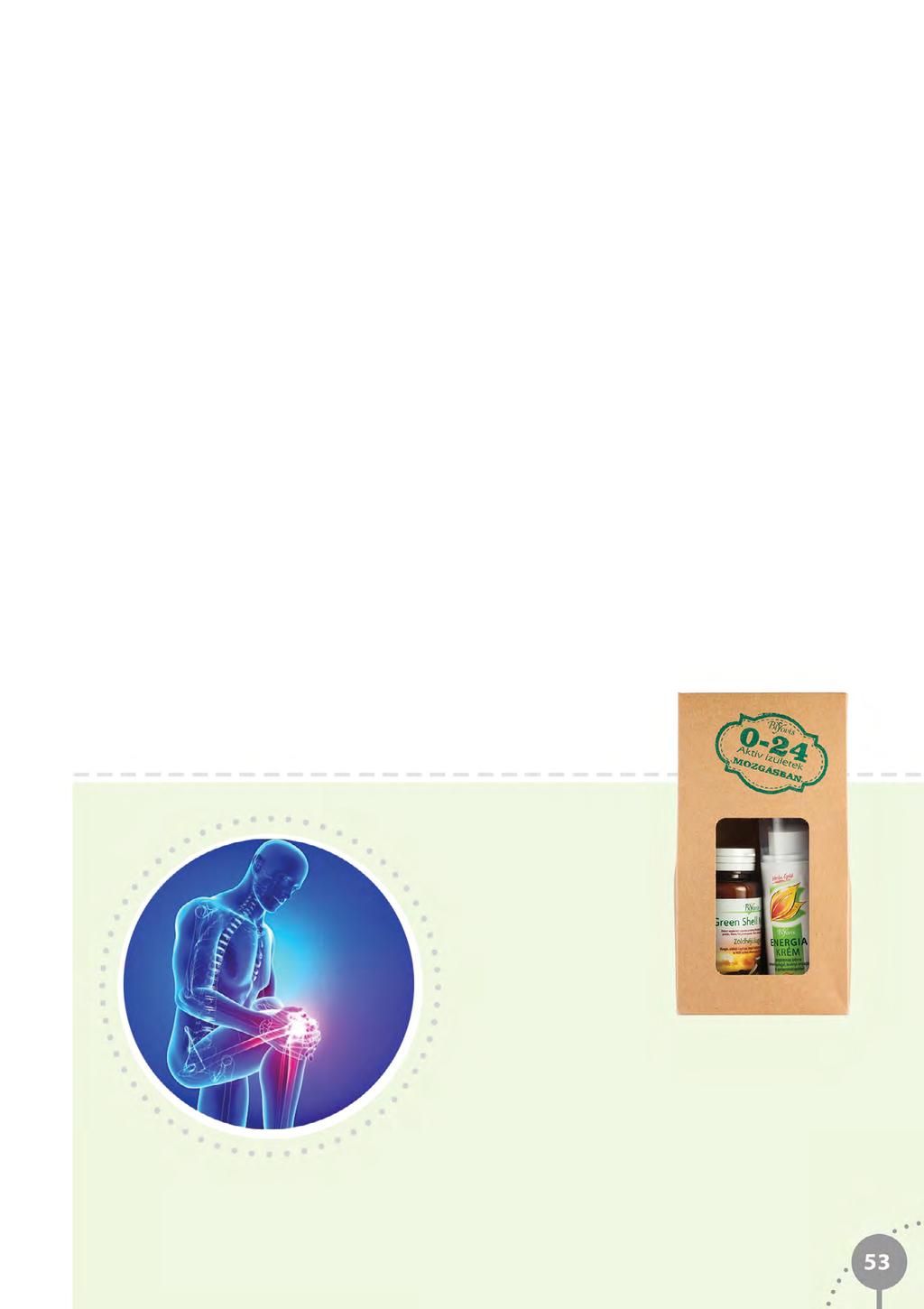 Aktív Ízületek csomag Zöldhéjú kagyló kapszula és Herba Gold Energia Krém Kód: CS02 0-24/2 Az Aktív ízületek csomag olyan hatóanyagokat tartalmaz, melyek elősegíthetik a megkopott porcfelszínek