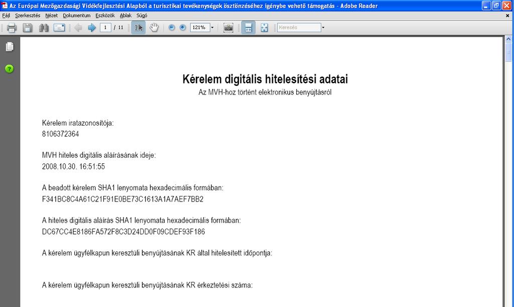 11. Mentse el a pdf fájlt az előzetesen elkészített